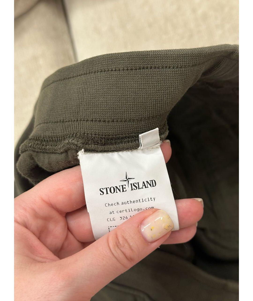 STONE ISLAND Хаки шорты, фото 5