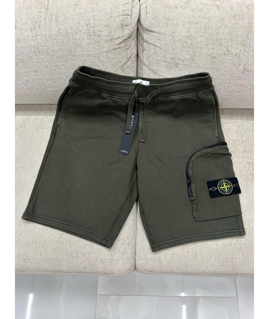 STONE ISLAND Хаки шорты, фото 8
