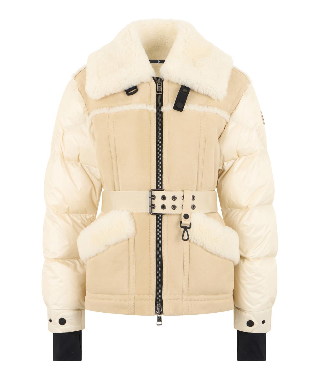MONCLER GRENOBLE Бежевый полиамидовый пуховик, фото 1