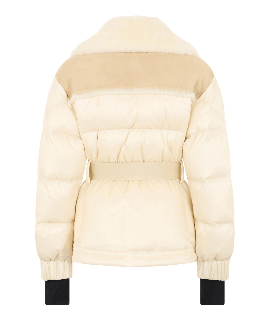 MONCLER GRENOBLE Бежевый полиамидовый пуховик, фото 2