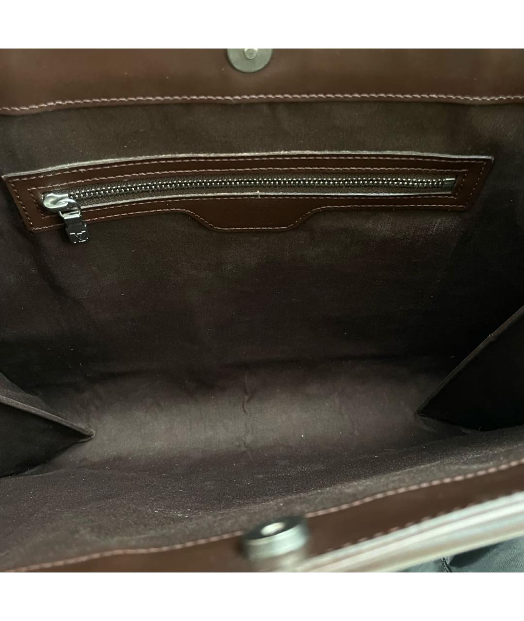 LOUIS VUITTON Коричневая кожаная сумка тоут, фото 7