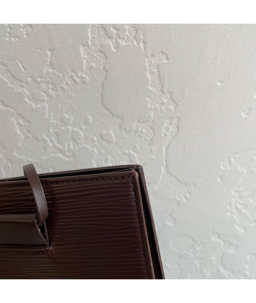 LOUIS VUITTON Коричневая кожаная сумка тоут, фото 6