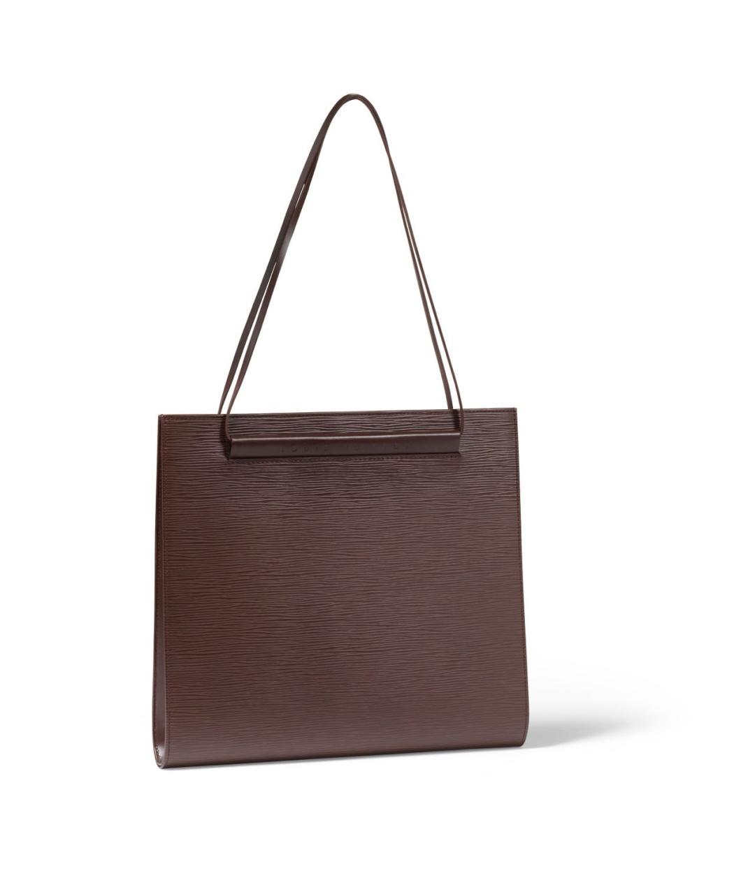 LOUIS VUITTON Коричневая кожаная сумка тоут, фото 9