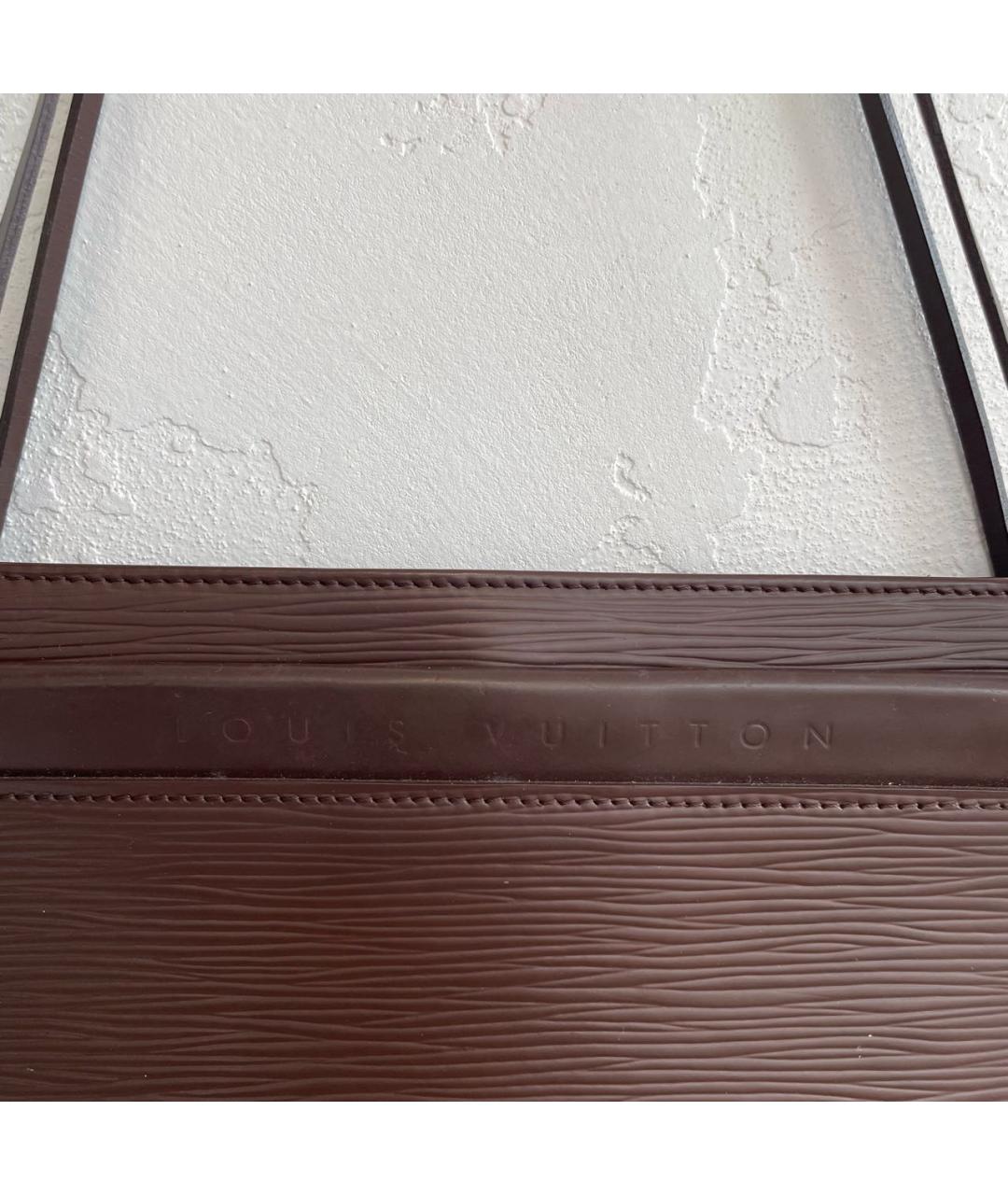 LOUIS VUITTON Коричневая кожаная сумка тоут, фото 3