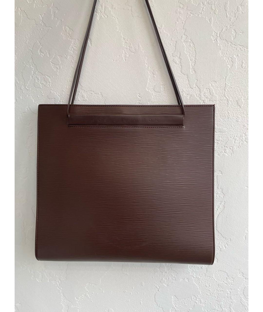 LOUIS VUITTON Коричневая кожаная сумка тоут, фото 2