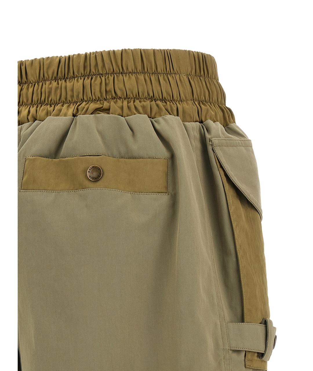 BALMAIN Зеленые хлопковые шорты, фото 4