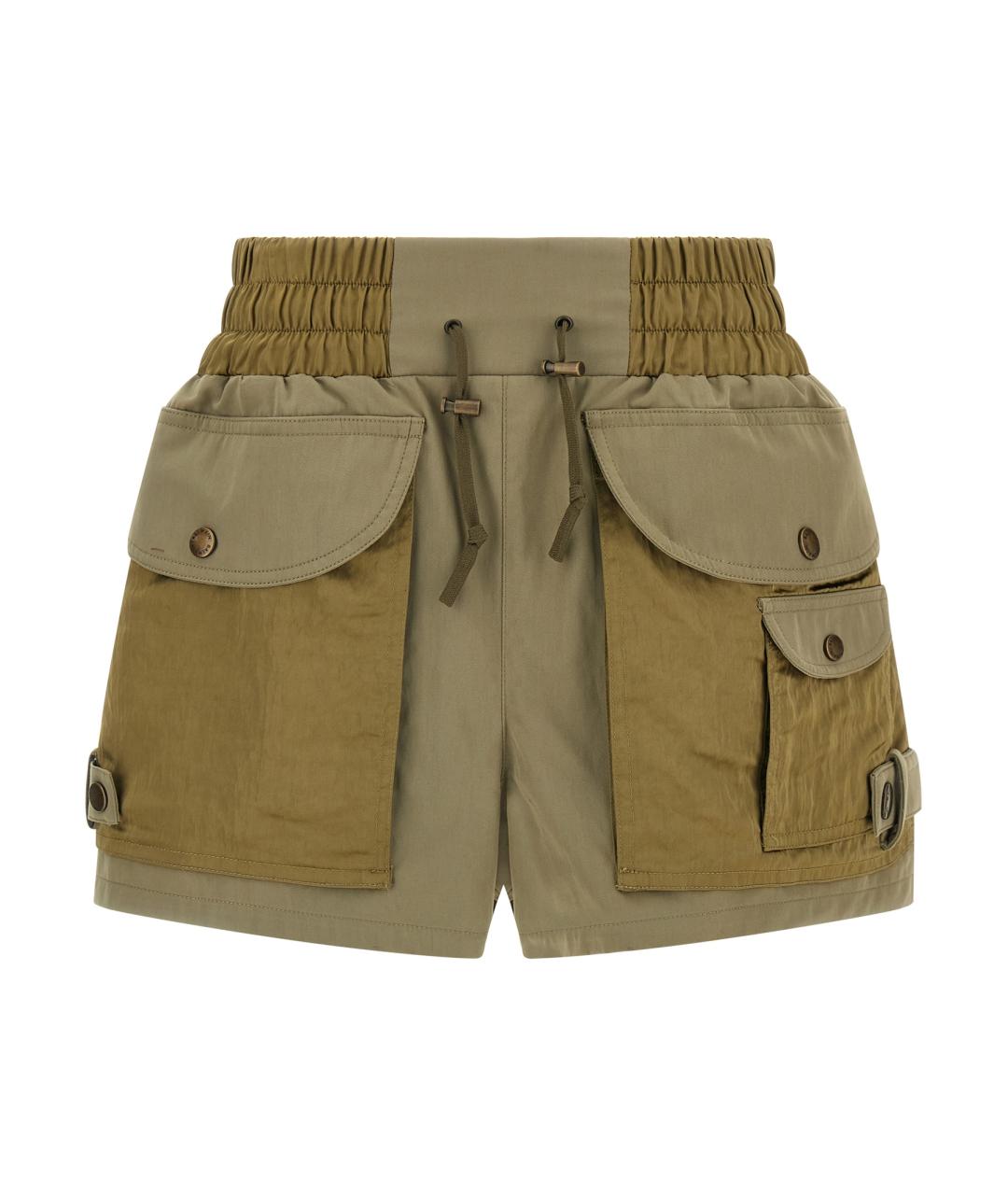 BALMAIN Зеленые хлопковые шорты, фото 1