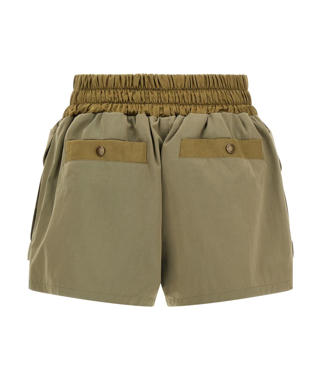 BALMAIN Зеленые хлопковые шорты, фото 2