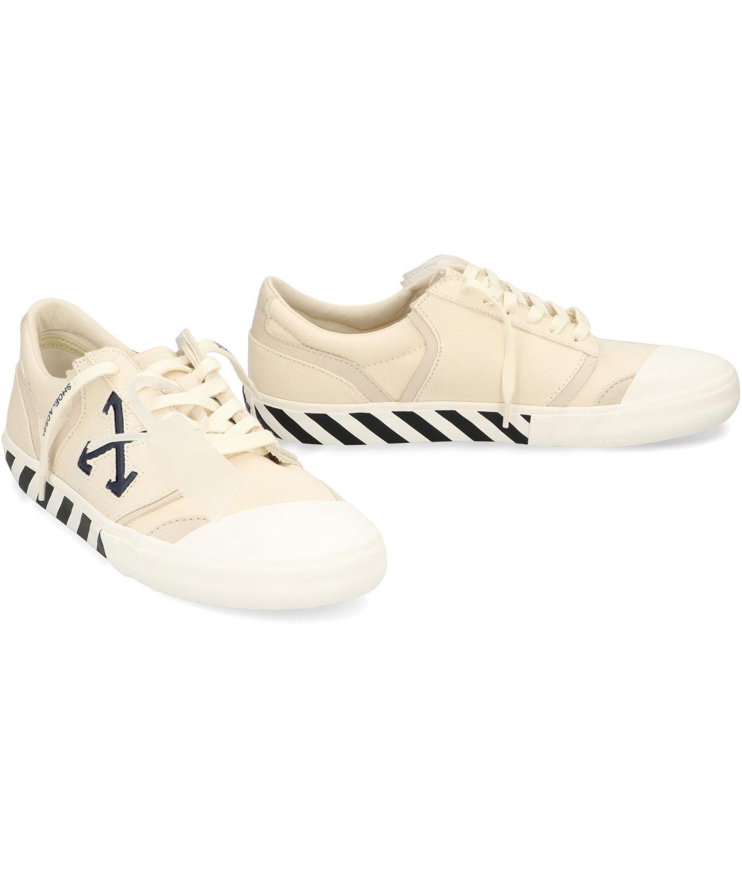 OFF-WHITE Белые текстильные низкие кроссовки / кеды, фото 3