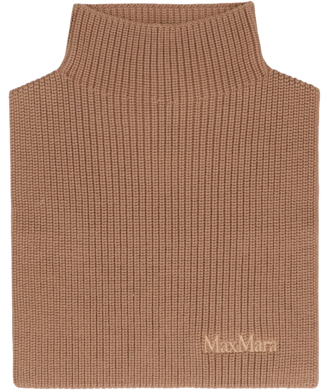 MAX MARA Бежевый шерстяной шарф, фото 2