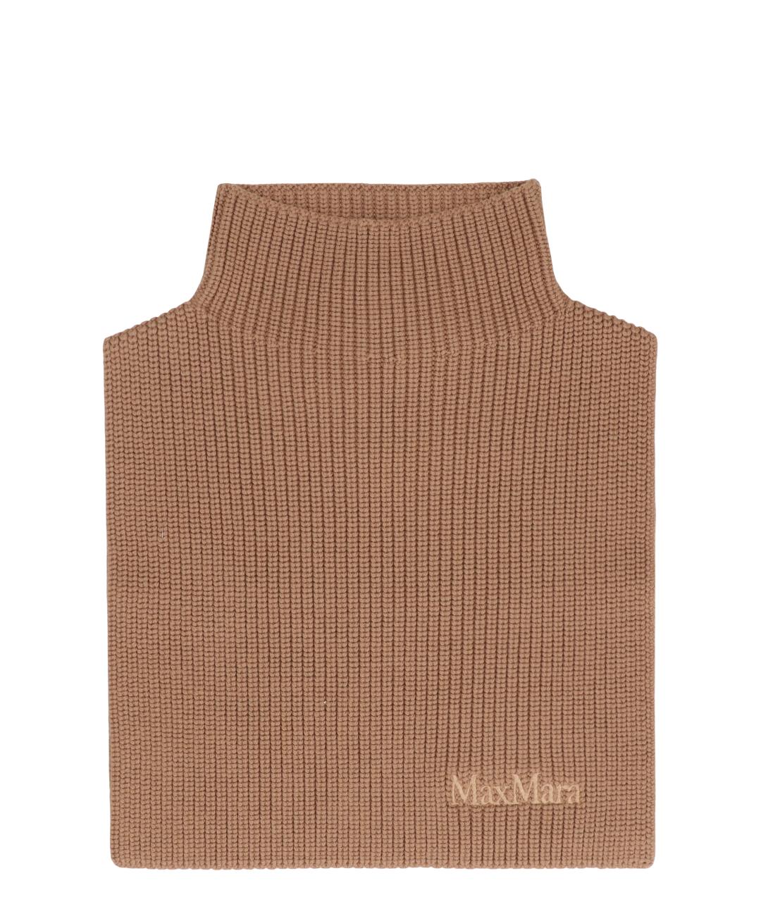 MAX MARA Бежевый шерстяной шарф, фото 1