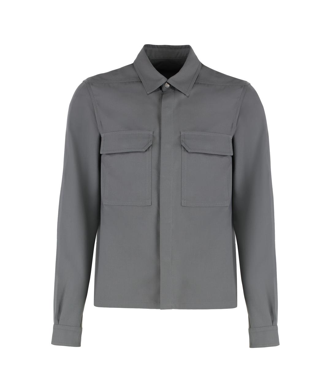 RICK OWENS Серая кэжуал рубашка, фото 1