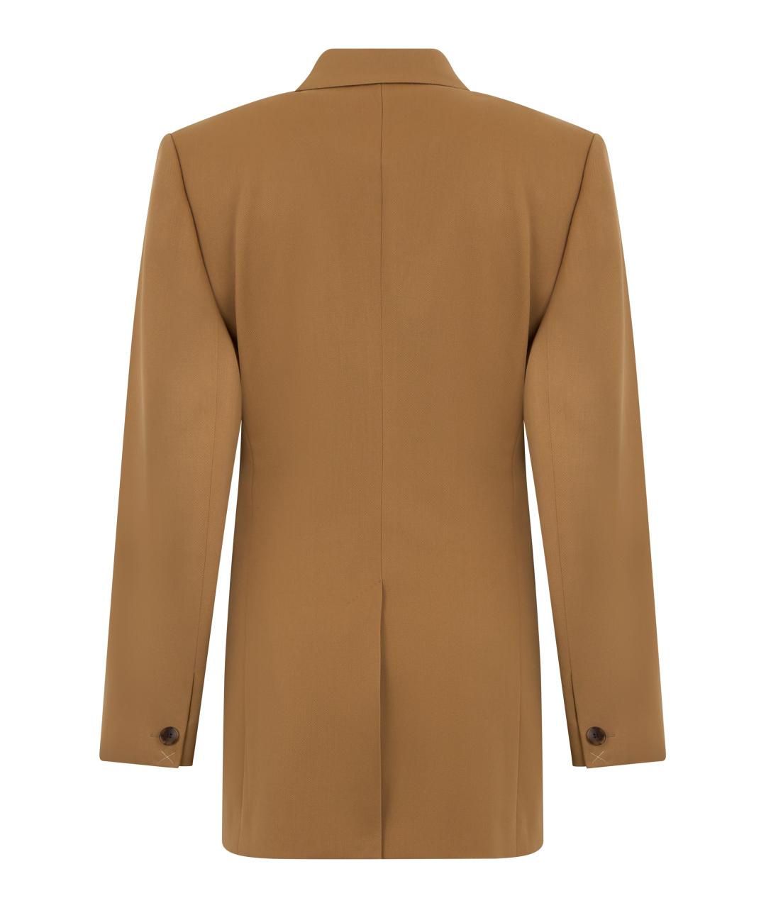 CELINE Бежевый шерстяной жакет/пиджак, фото 2