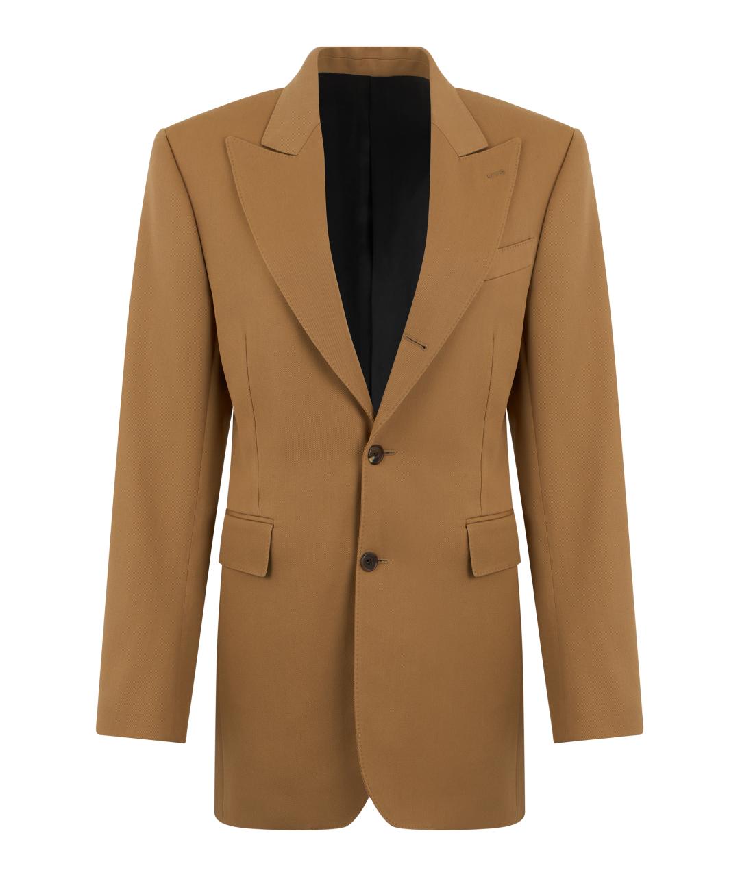 CELINE Бежевый шерстяной жакет/пиджак, фото 1