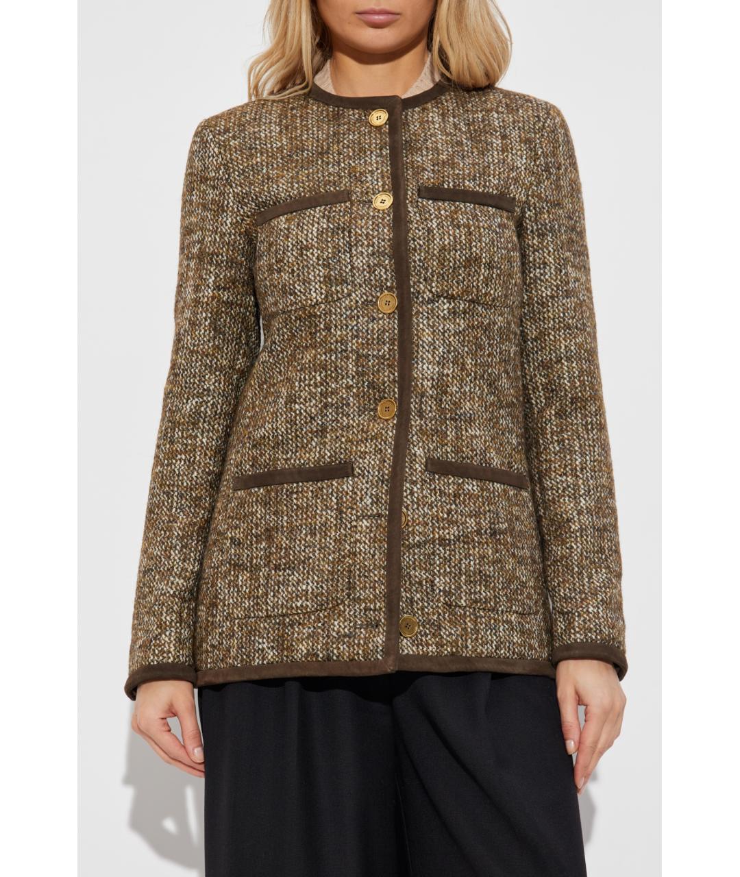 GOLDEN GOOSE DELUXE BRAND Коричневый шерстяной жакет/пиджак, фото 3