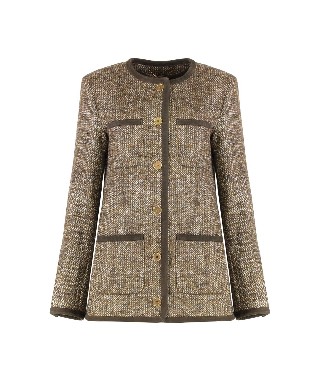 GOLDEN GOOSE DELUXE BRAND Коричневый шерстяной жакет/пиджак, фото 1