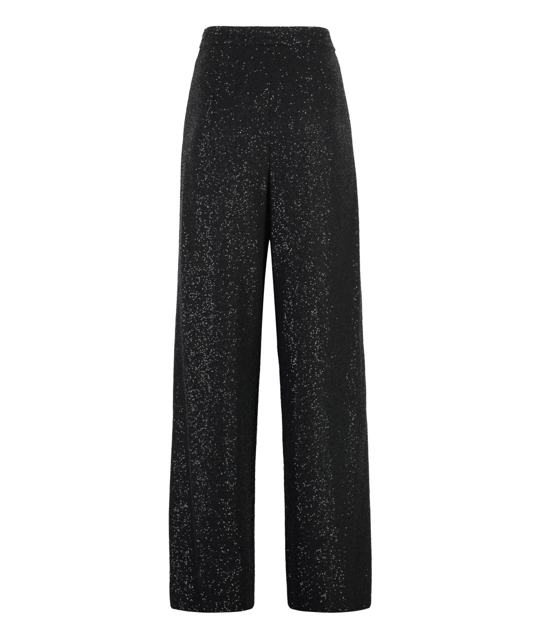 MAX MARA Черные вискозные прямые брюки, фото 2