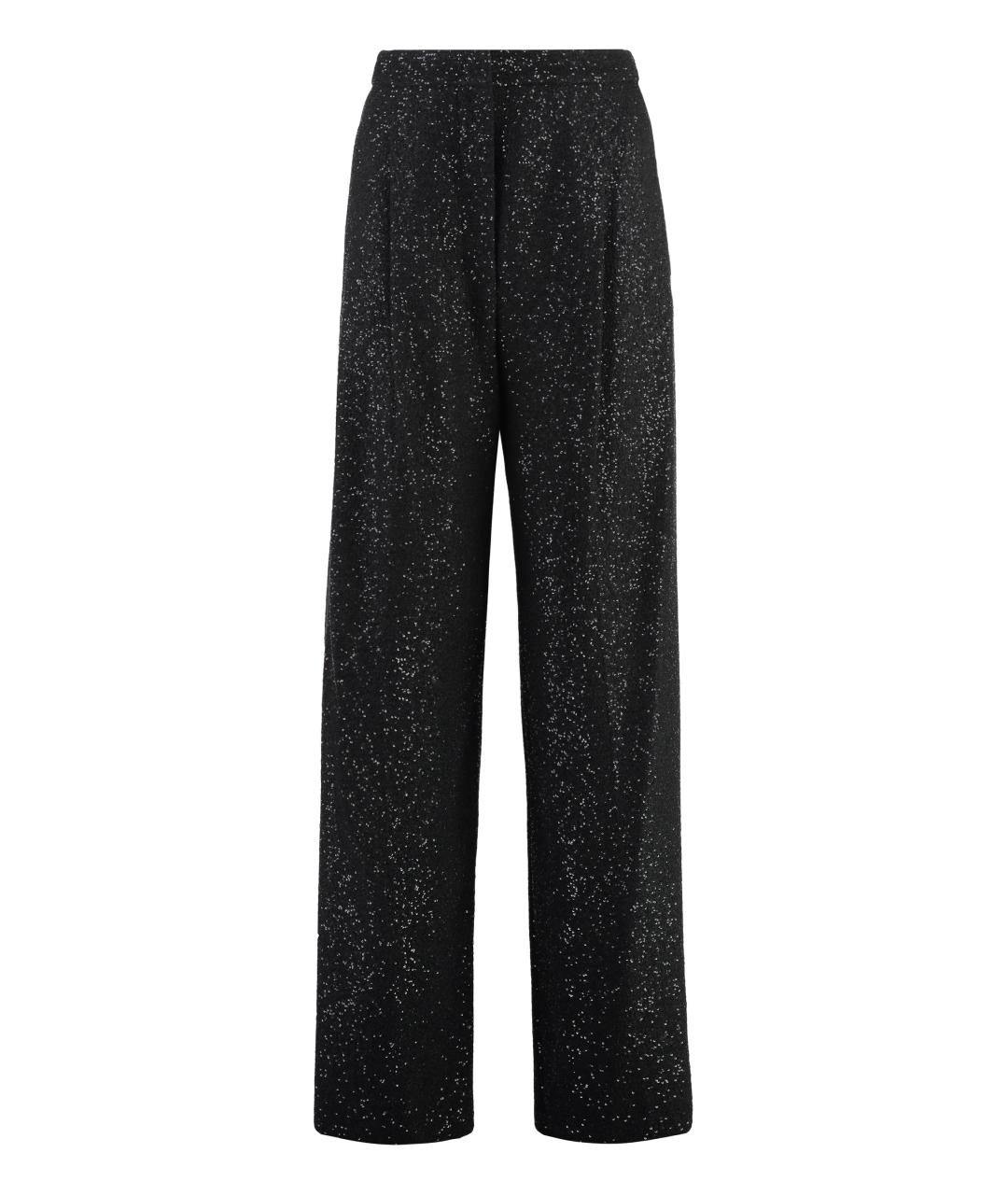 MAX MARA Черные вискозные прямые брюки, фото 1