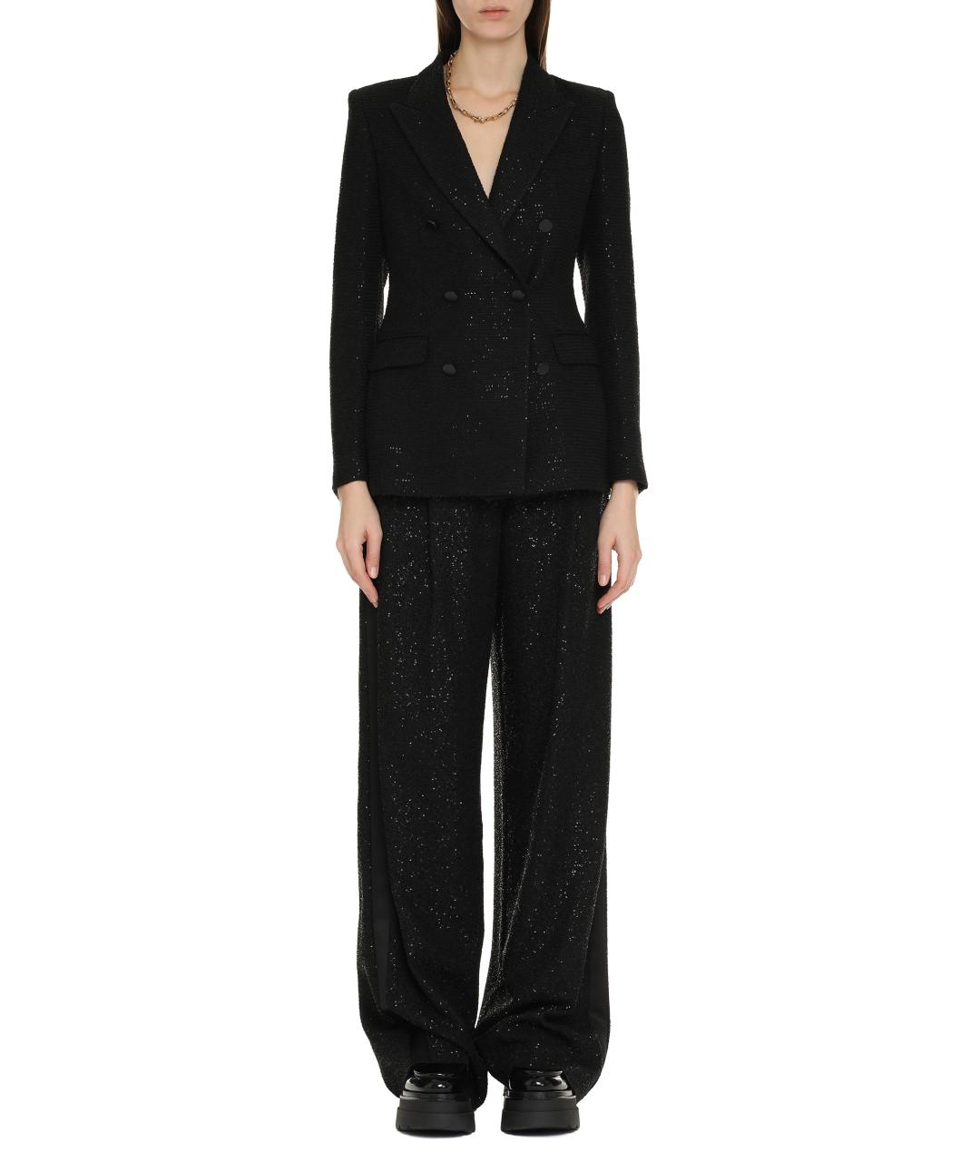 MAX MARA Черные вискозные прямые брюки, фото 3