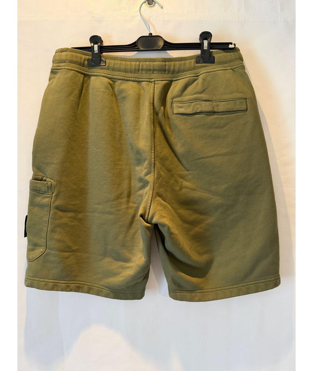 STONE ISLAND Хаки хлопковые шорты, фото 3