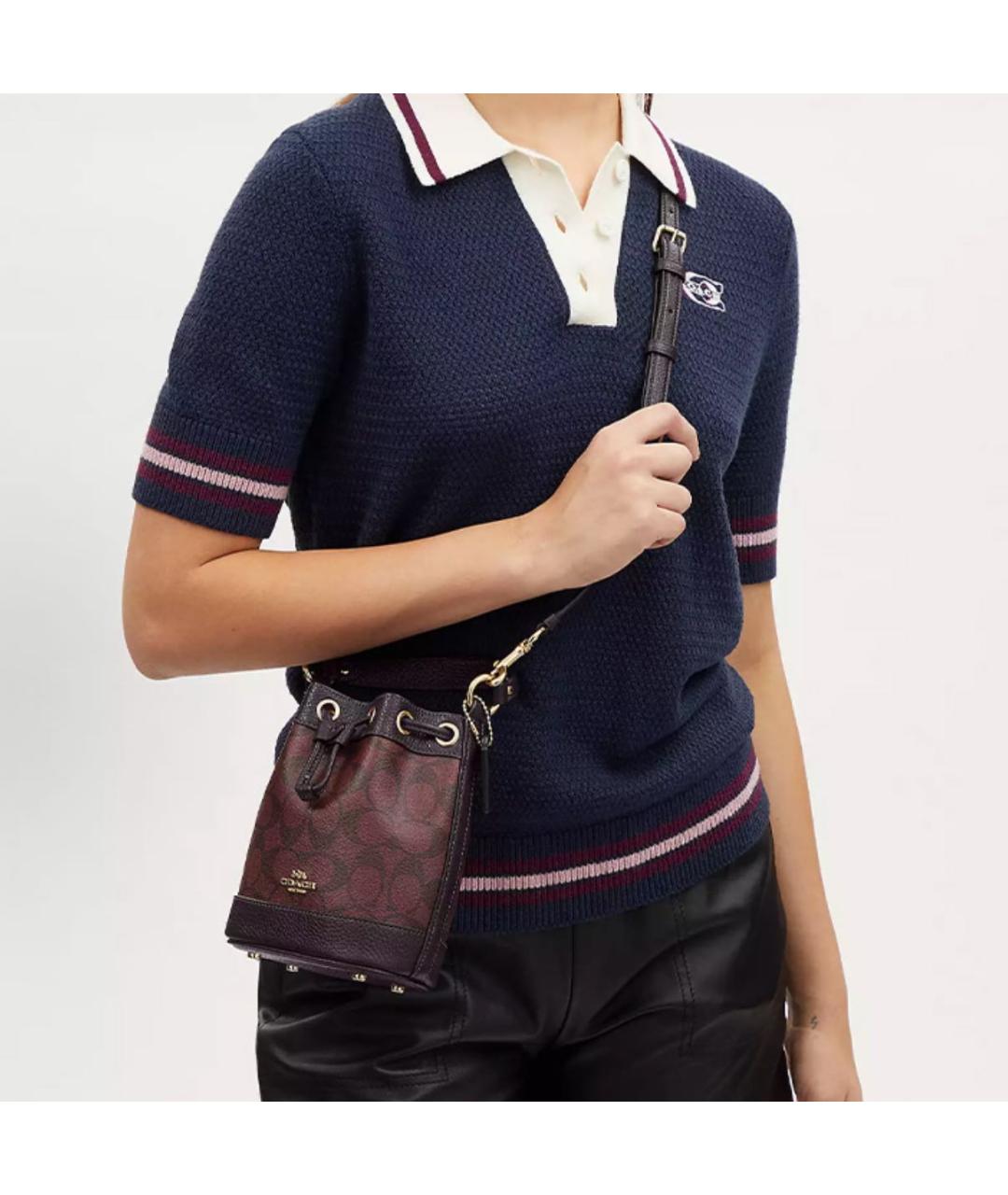 COACH Бордовая сумка через плечо, фото 4