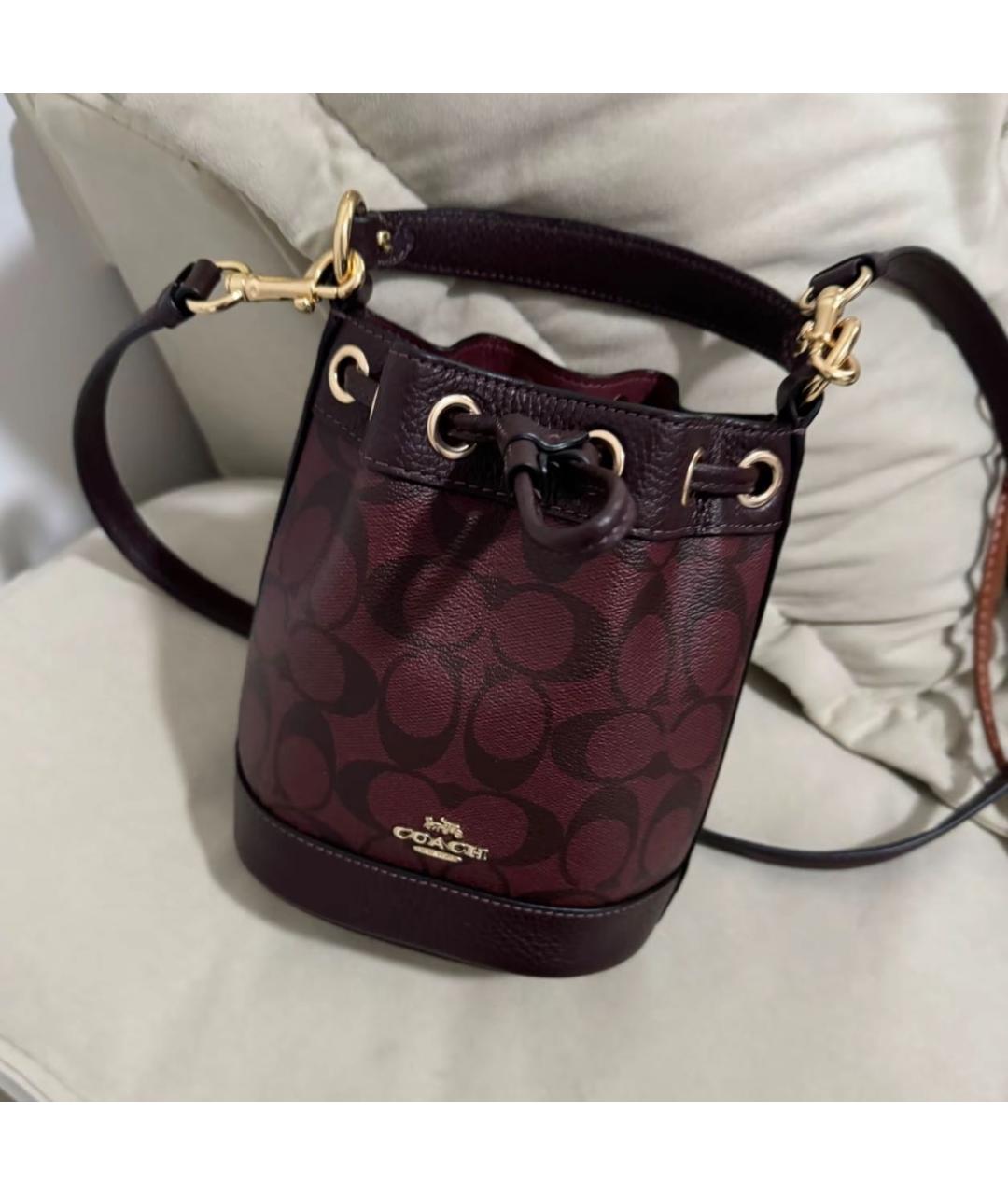 COACH Бордовая сумка через плечо, фото 6