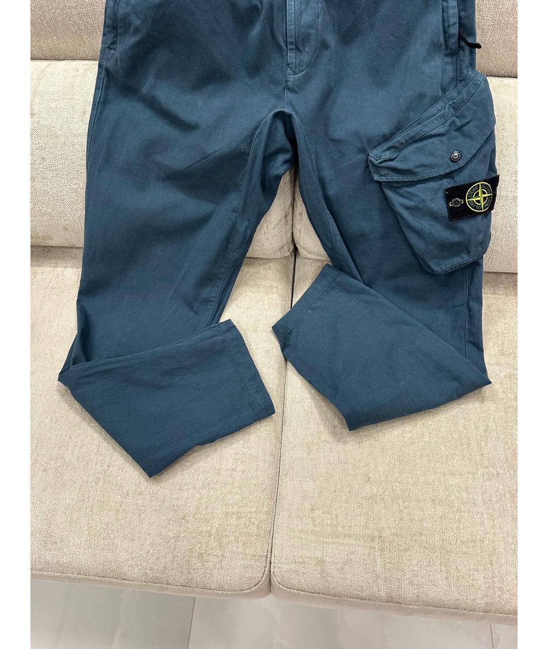 STONE ISLAND Синие повседневные брюки, фото 4