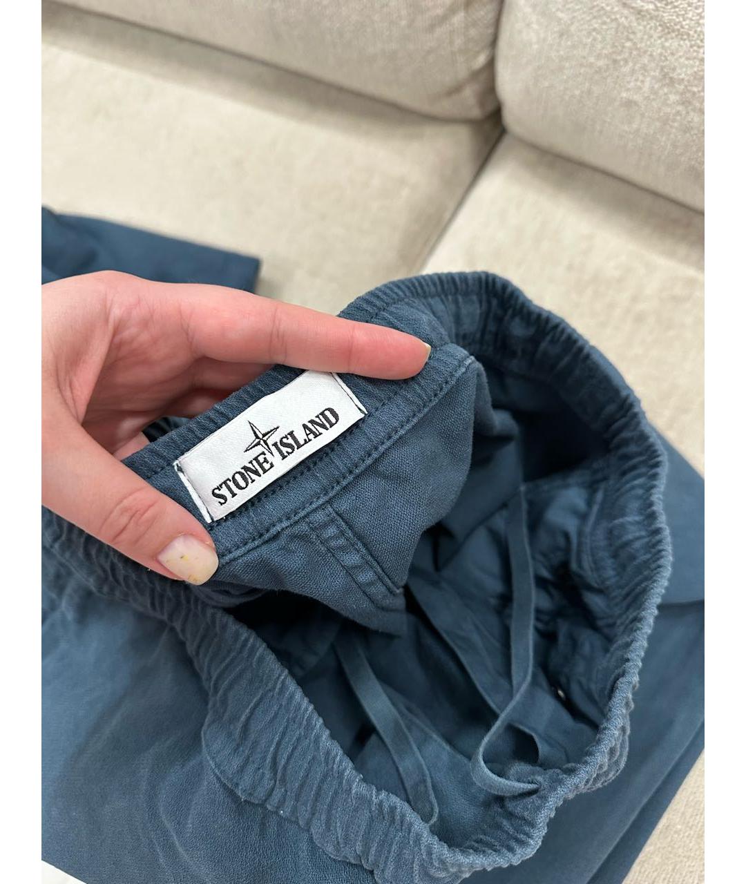 STONE ISLAND Синие повседневные брюки, фото 6