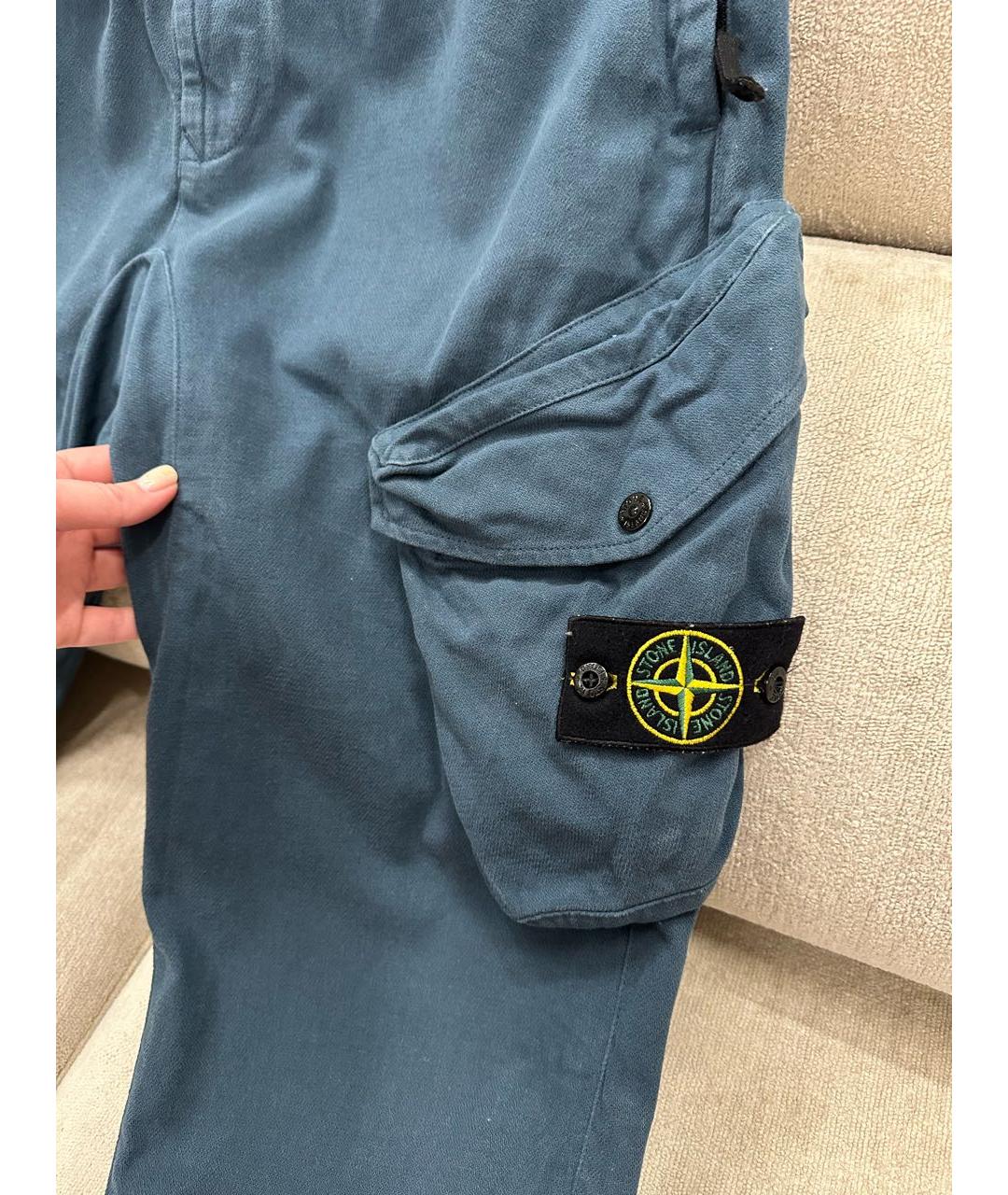 STONE ISLAND Синие повседневные брюки, фото 3