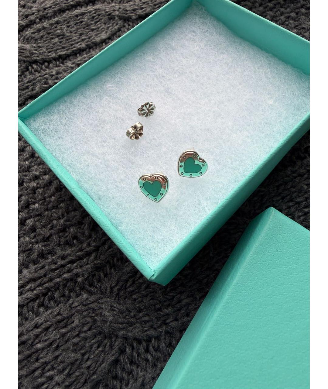 TIFFANY&CO Голубые серебряные серьги, фото 6