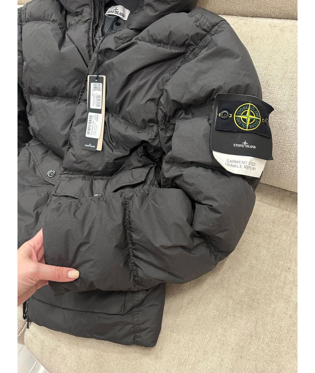 STONE ISLAND Серый пуховик, фото 2