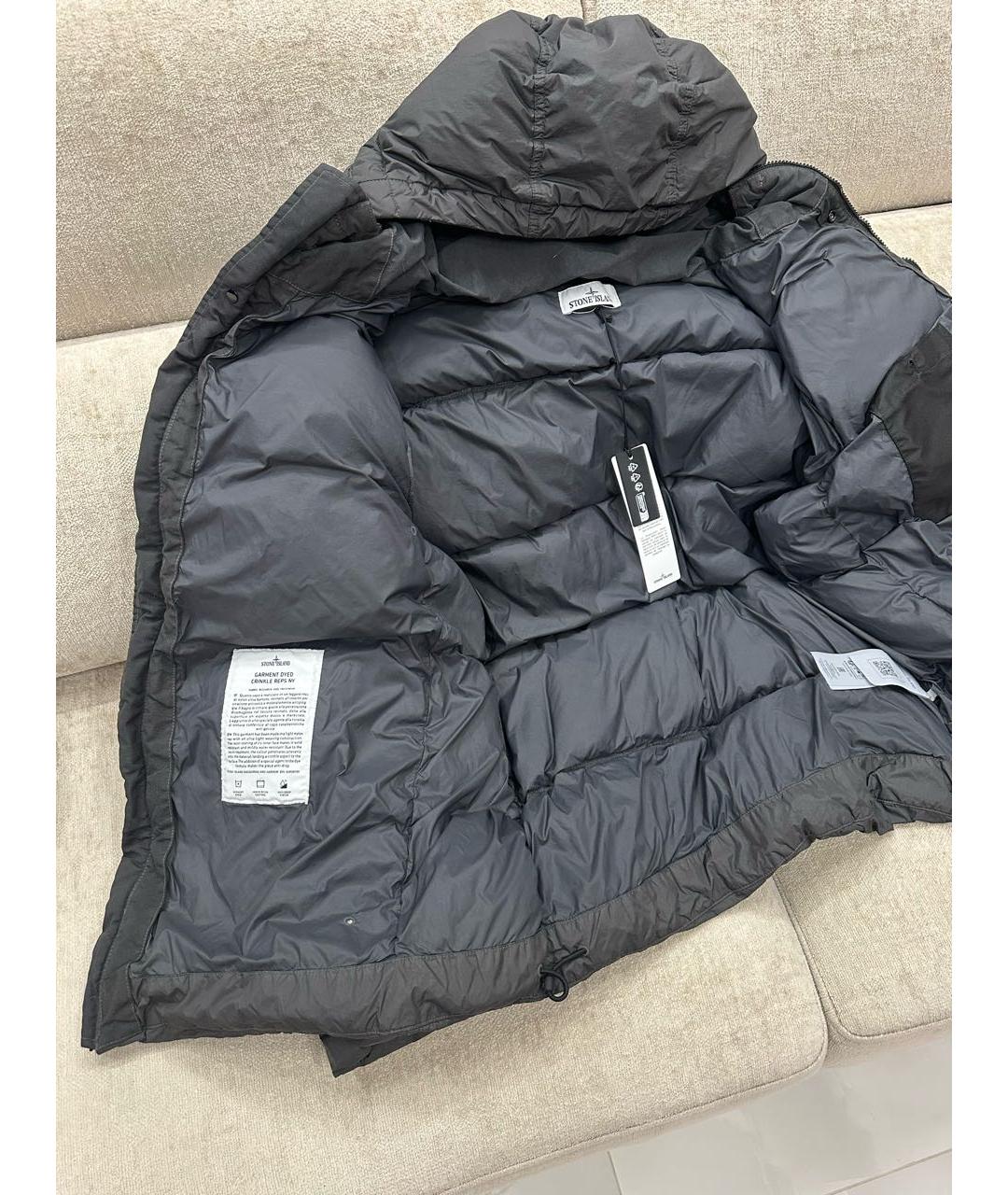 STONE ISLAND Серый пуховик, фото 5