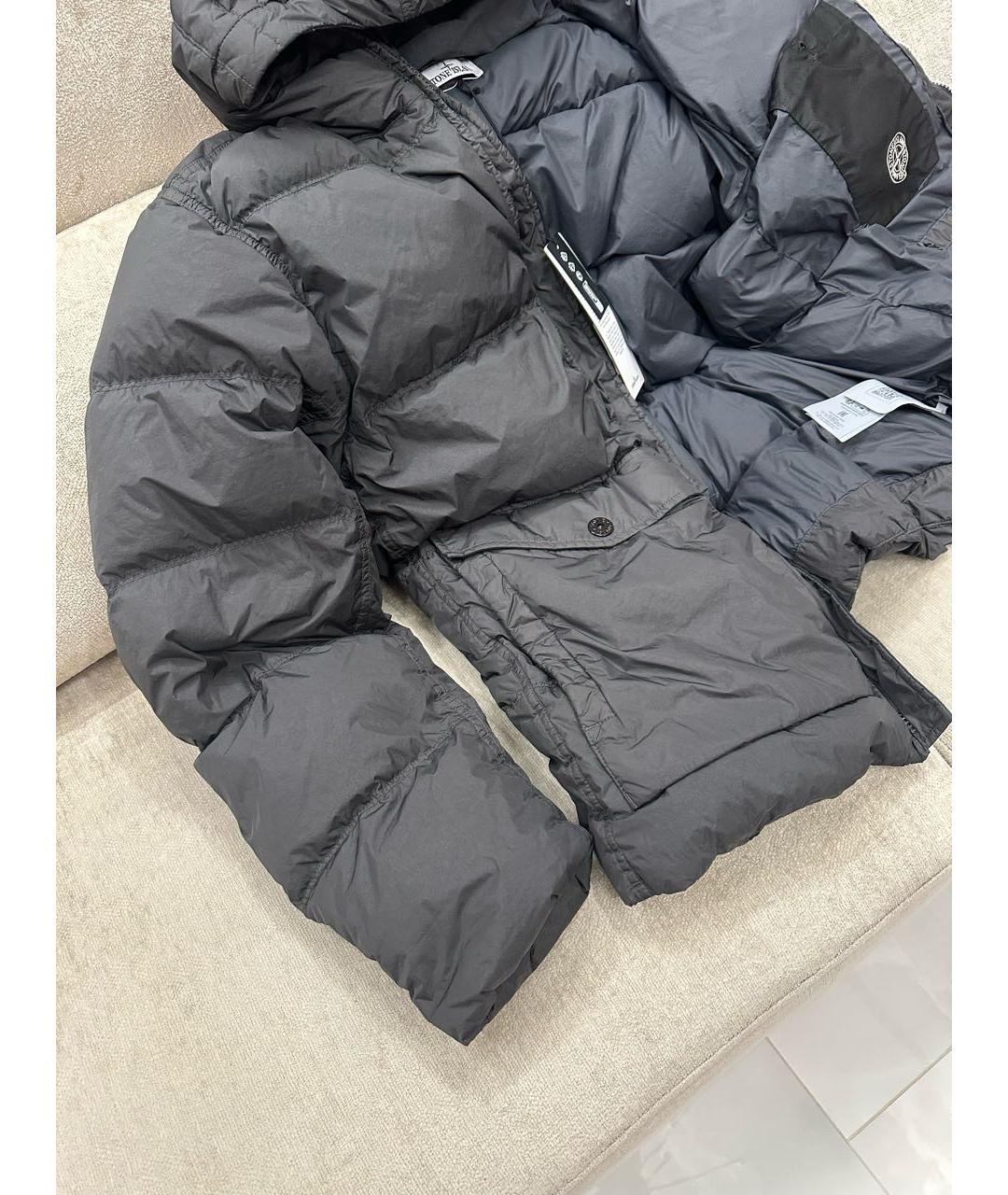 STONE ISLAND Серый пуховик, фото 4