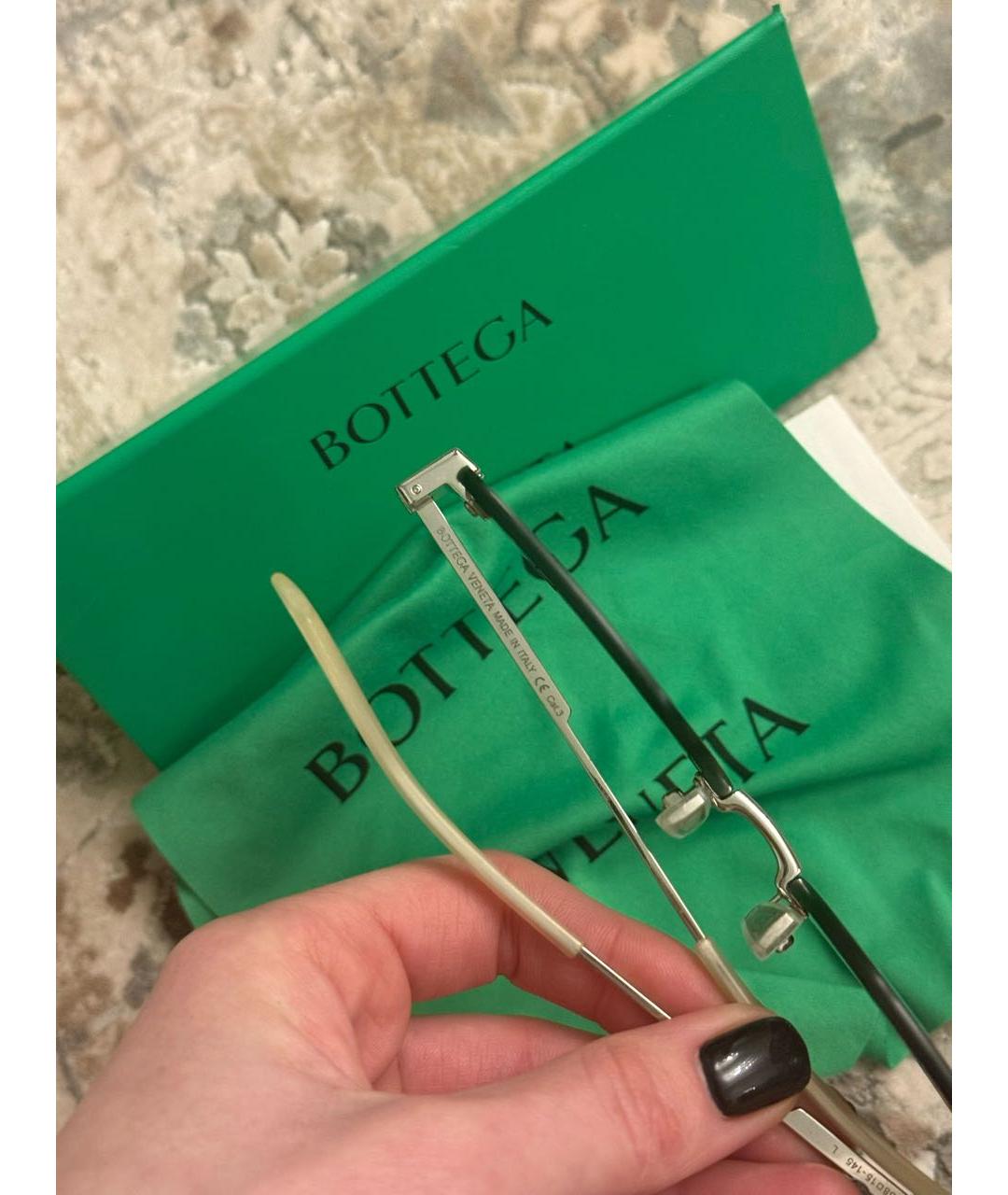 BOTTEGA VENETA Черные металлические солнцезащитные очки, фото 2