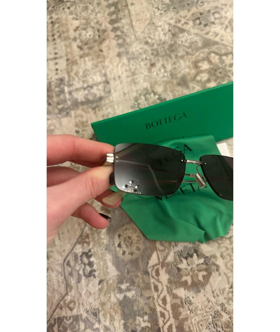 BOTTEGA VENETA Черные металлические солнцезащитные очки, фото 4