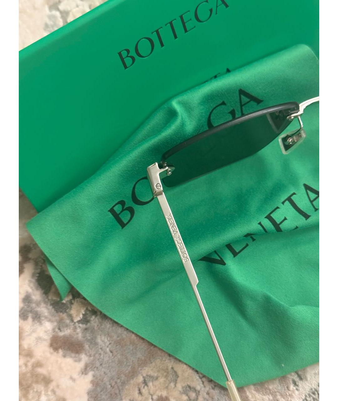 BOTTEGA VENETA Черные металлические солнцезащитные очки, фото 3