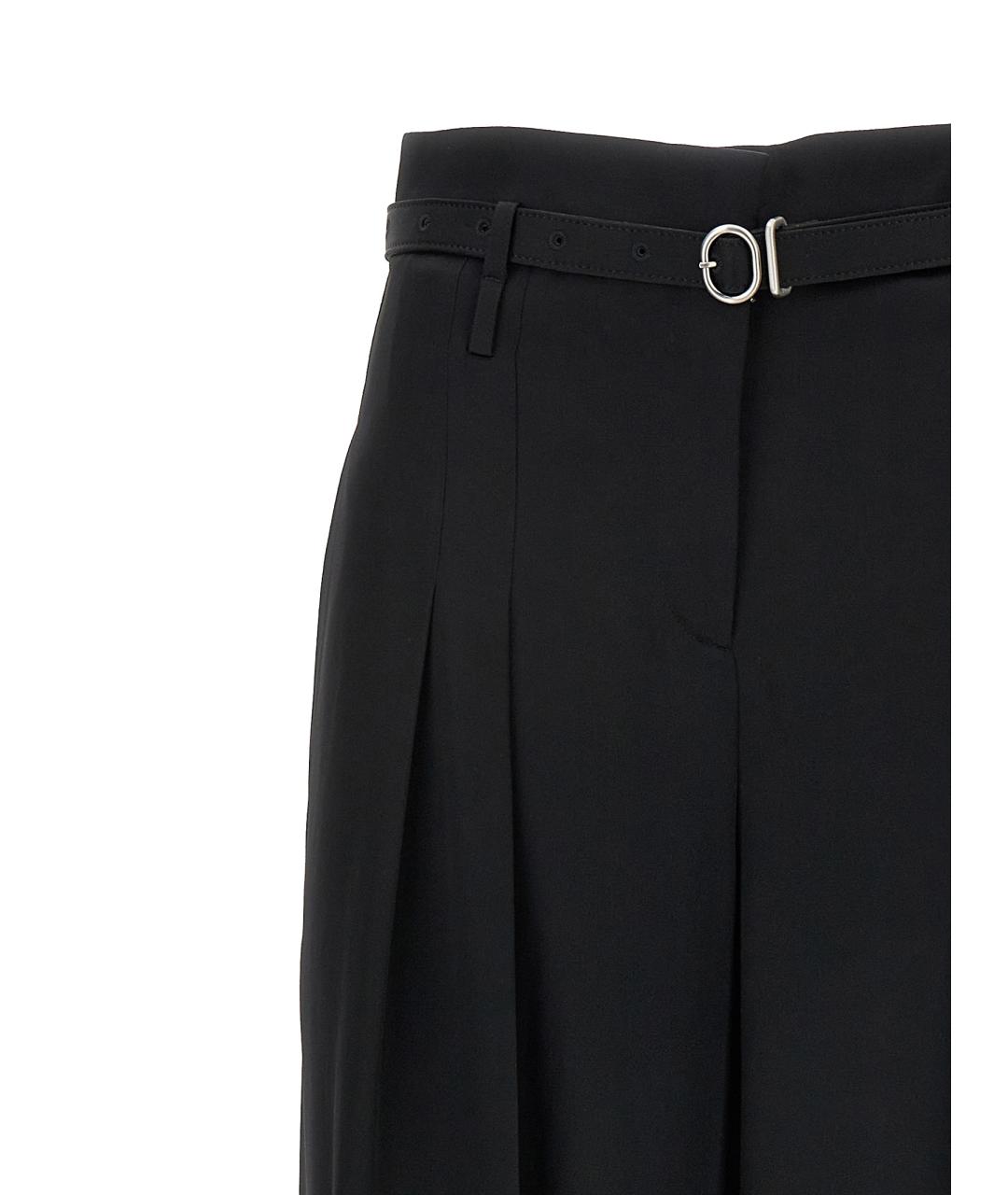 JIL SANDER Черные ацетатные прямые брюки, фото 3