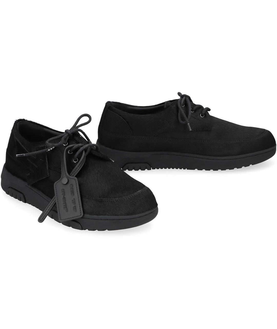 OFF-WHITE Черные замшевые низкие кроссовки / кеды, фото 3