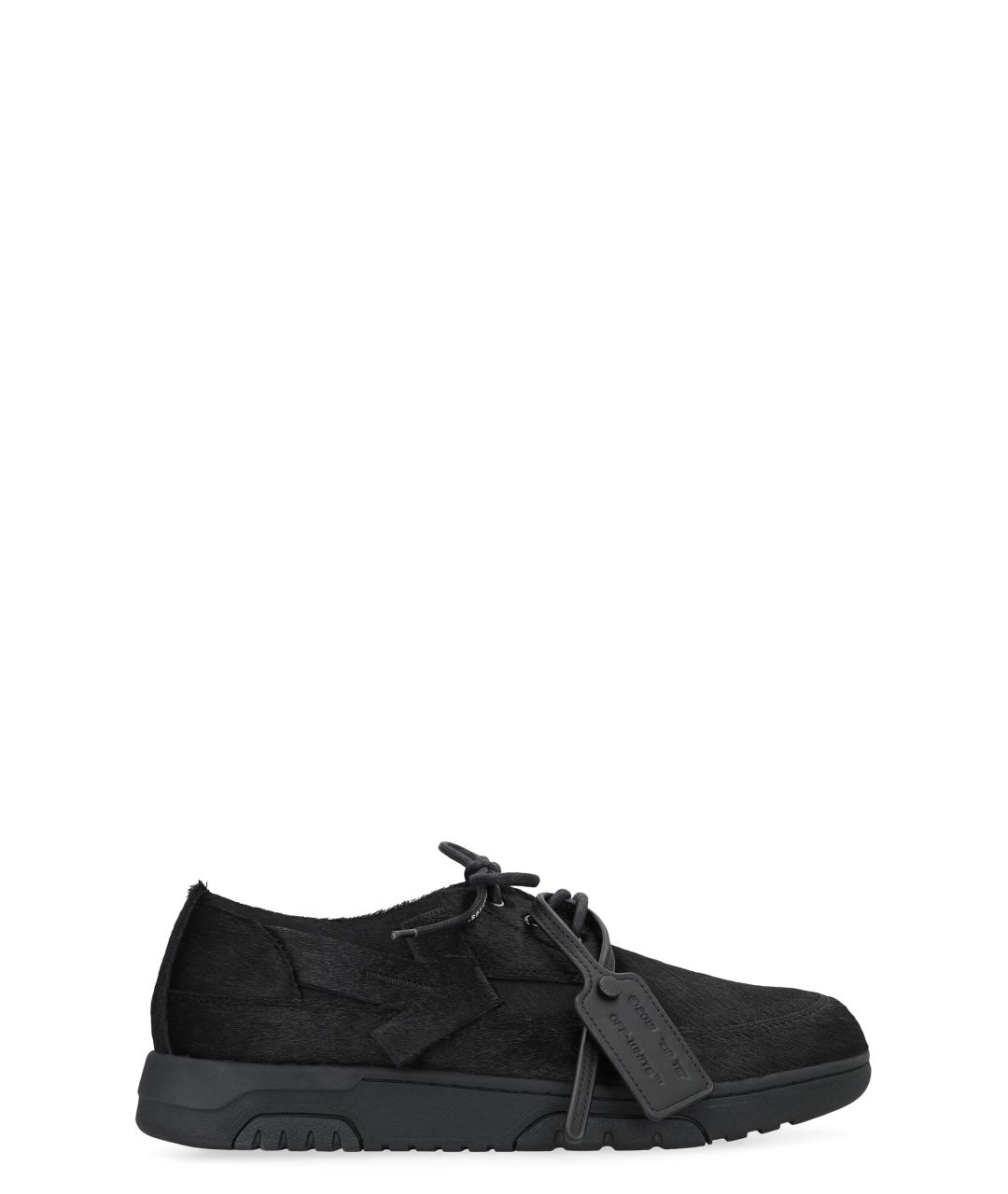 OFF-WHITE Черные замшевые низкие кроссовки / кеды, фото 1