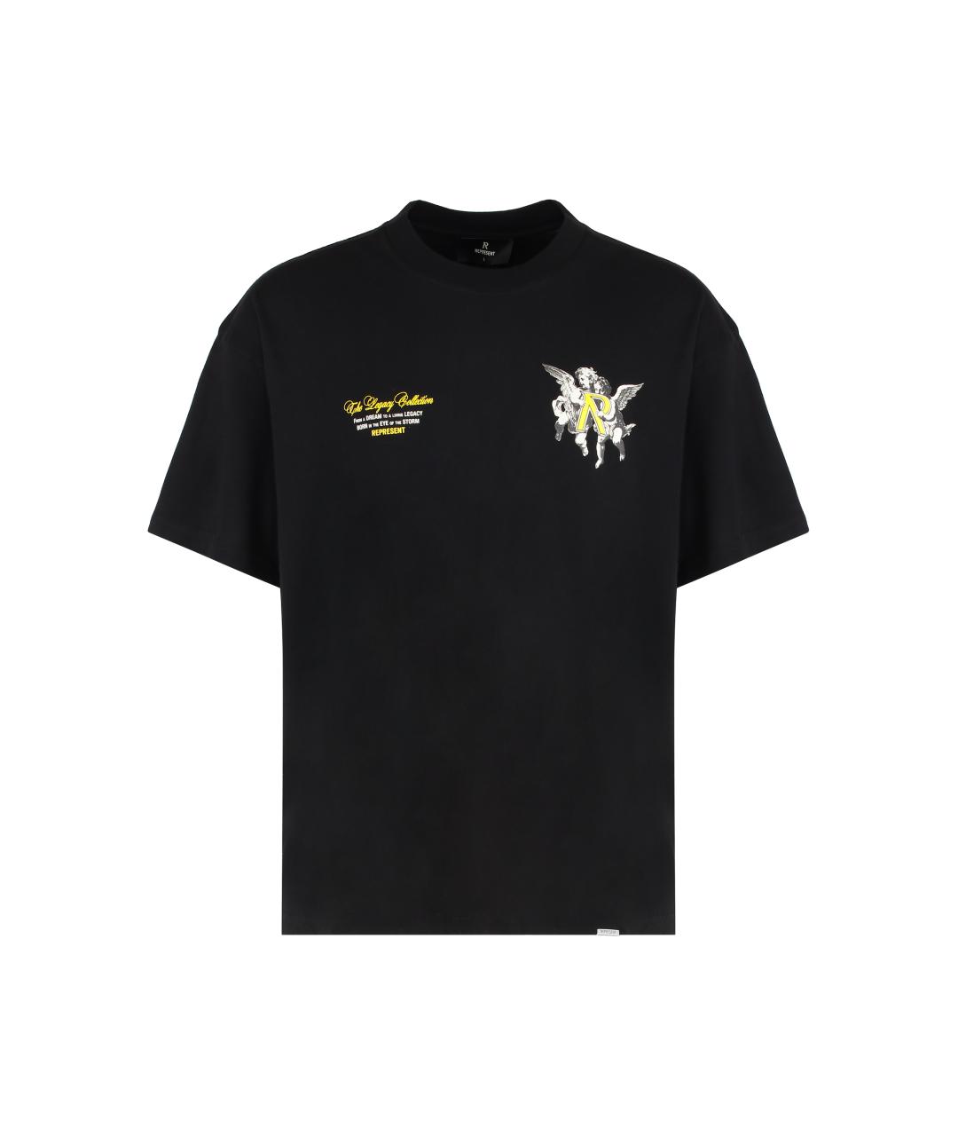 REPRESENT Черная хлопковая футболка, фото 1