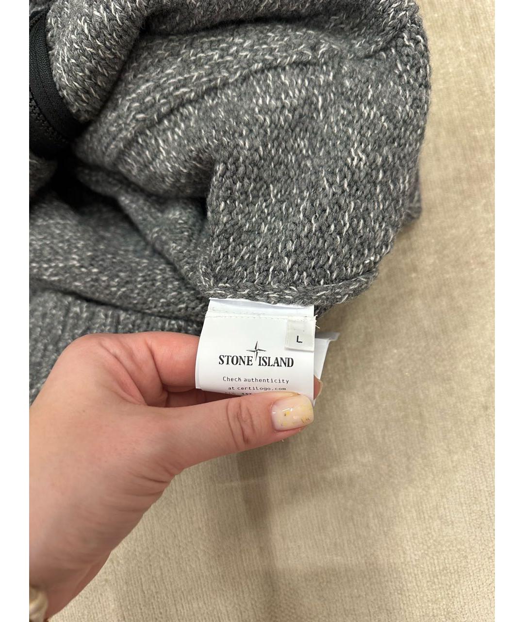 STONE ISLAND Серый кардиган, фото 6