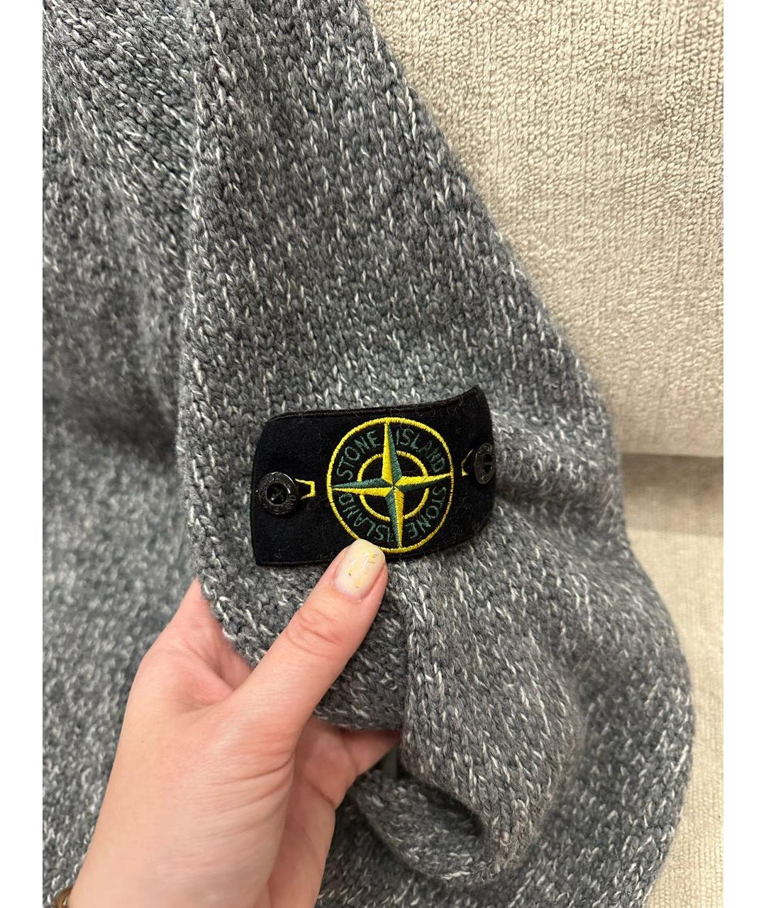 STONE ISLAND Серый кардиган, фото 4