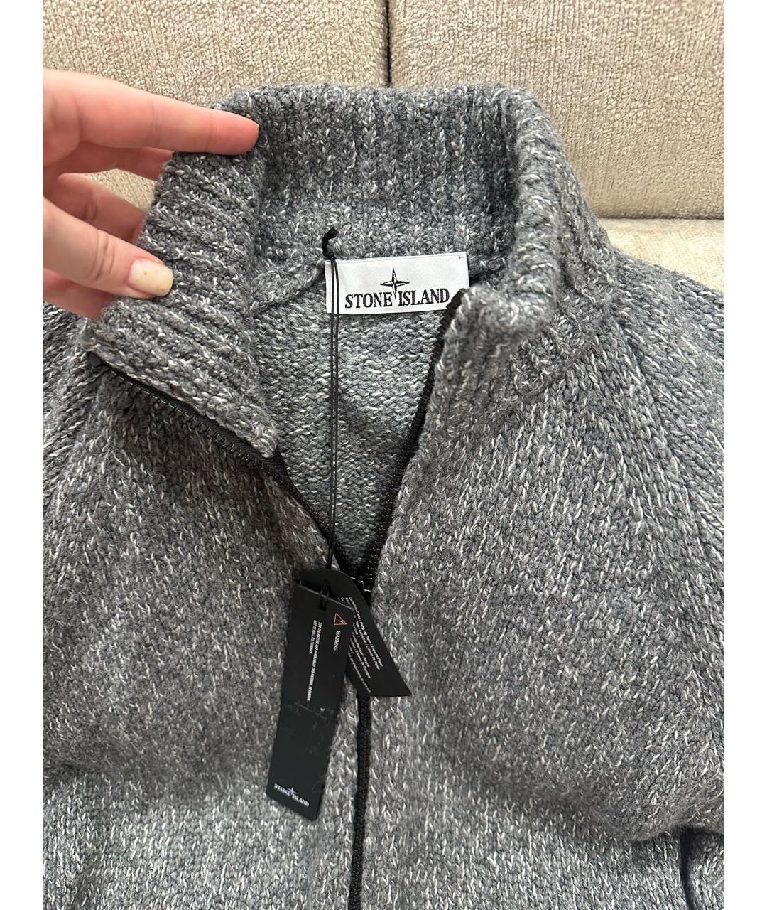 STONE ISLAND Серый кардиган, фото 2