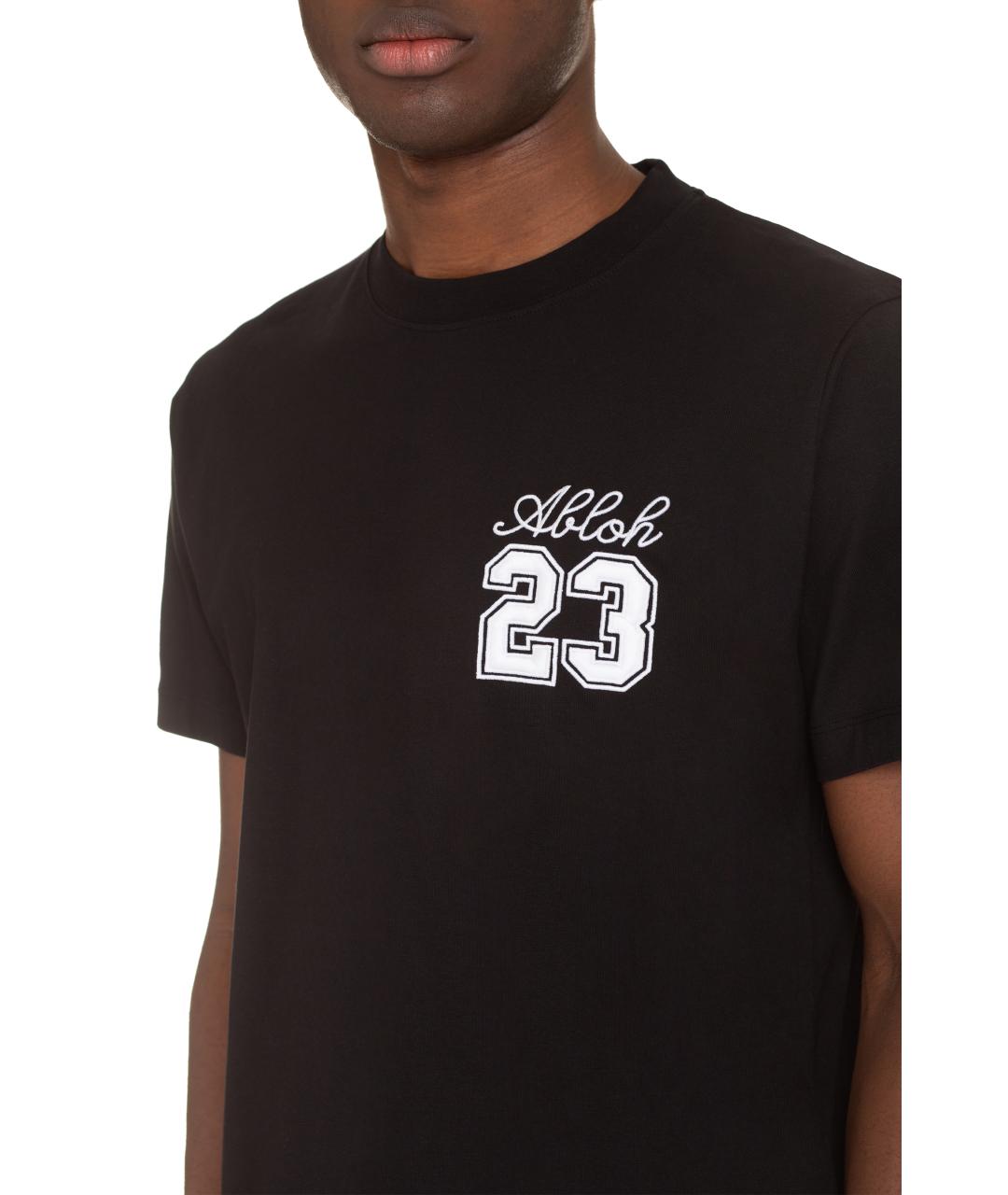 OFF-WHITE Черная хлопковая футболка, фото 5