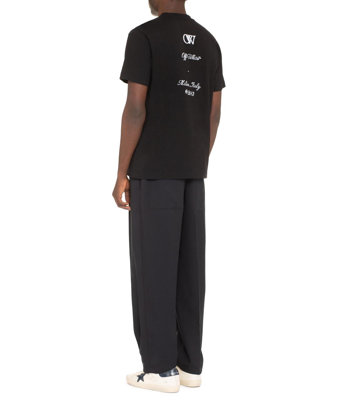 OFF-WHITE Черная хлопковая футболка, фото 4