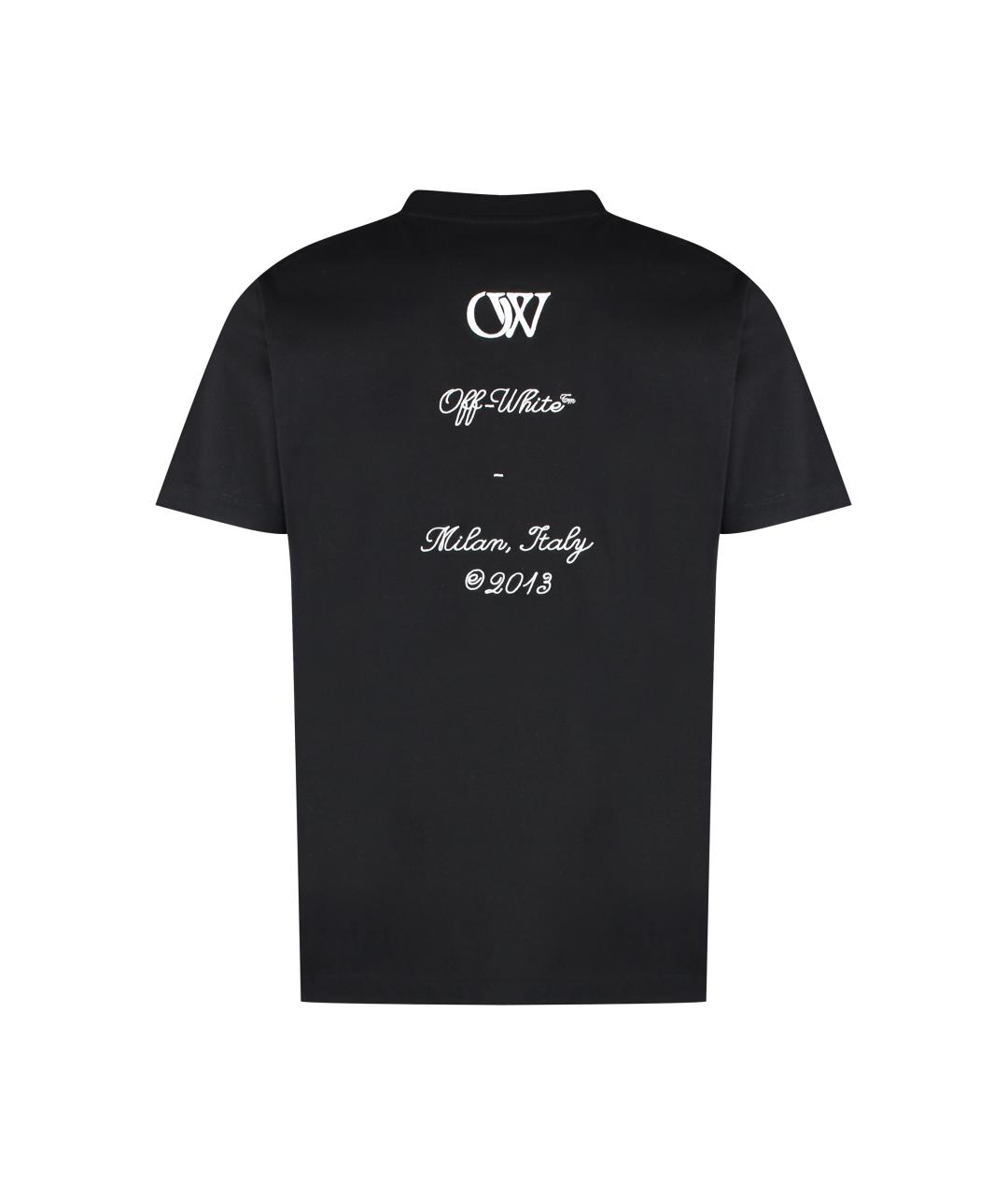 OFF-WHITE Черная хлопковая футболка, фото 2