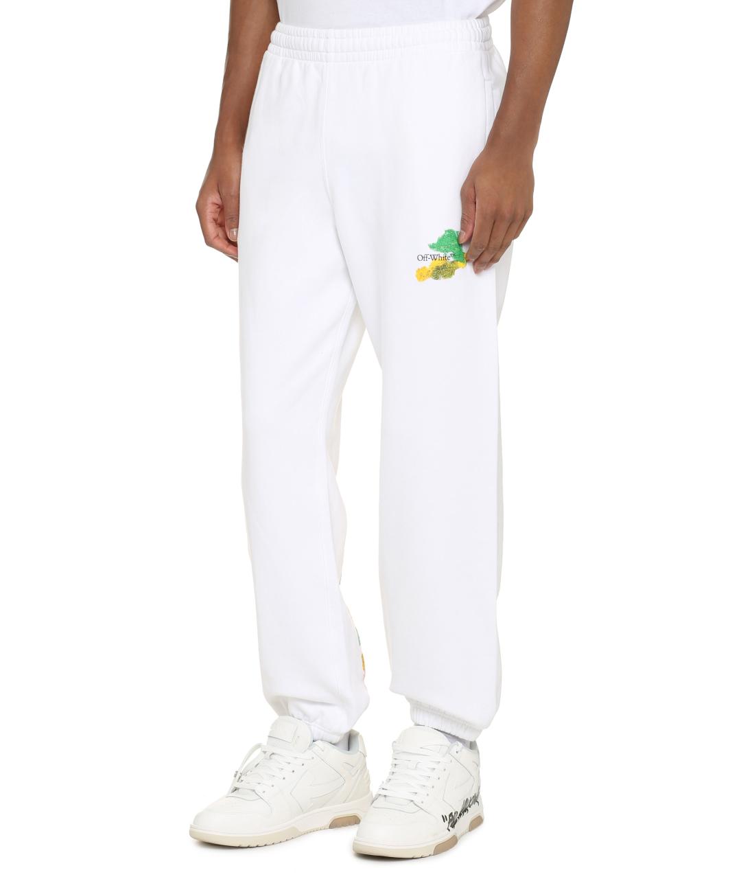 OFF-WHITE Белые хлопковые повседневные брюки, фото 3