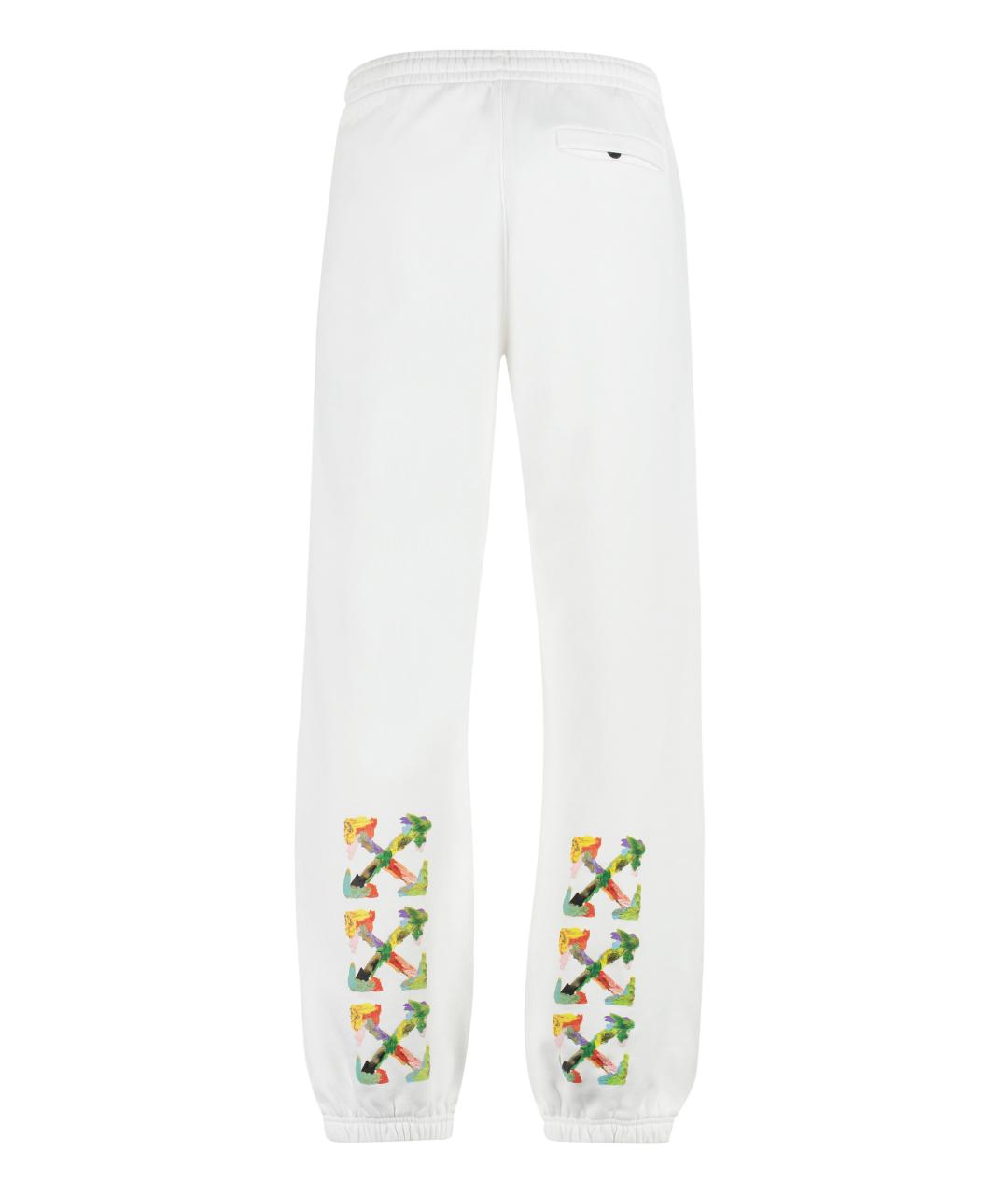OFF-WHITE Белые хлопковые повседневные брюки, фото 2