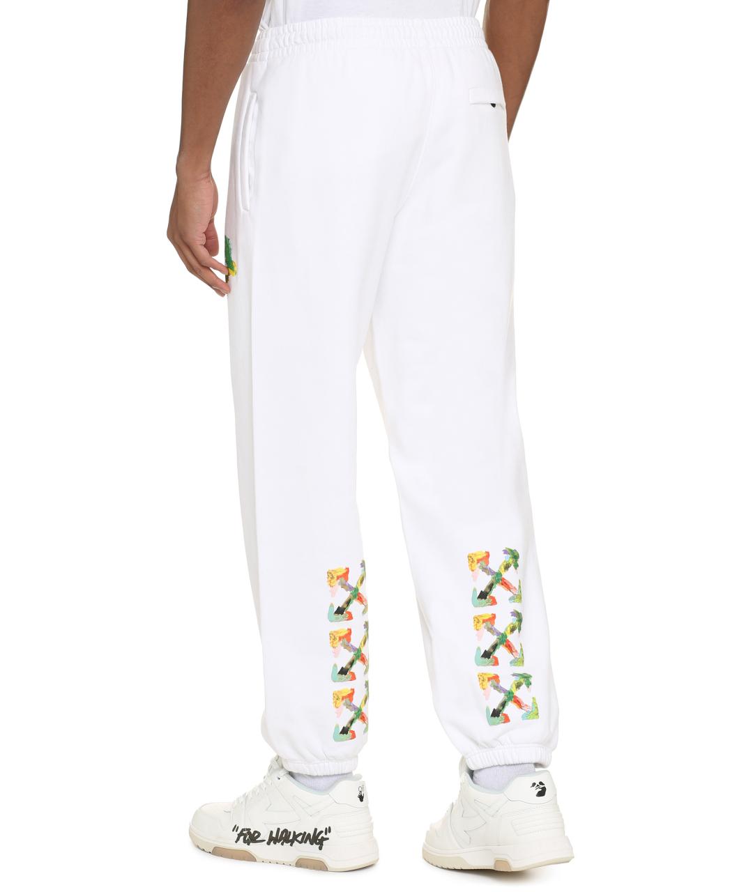 OFF-WHITE Белые хлопковые повседневные брюки, фото 4
