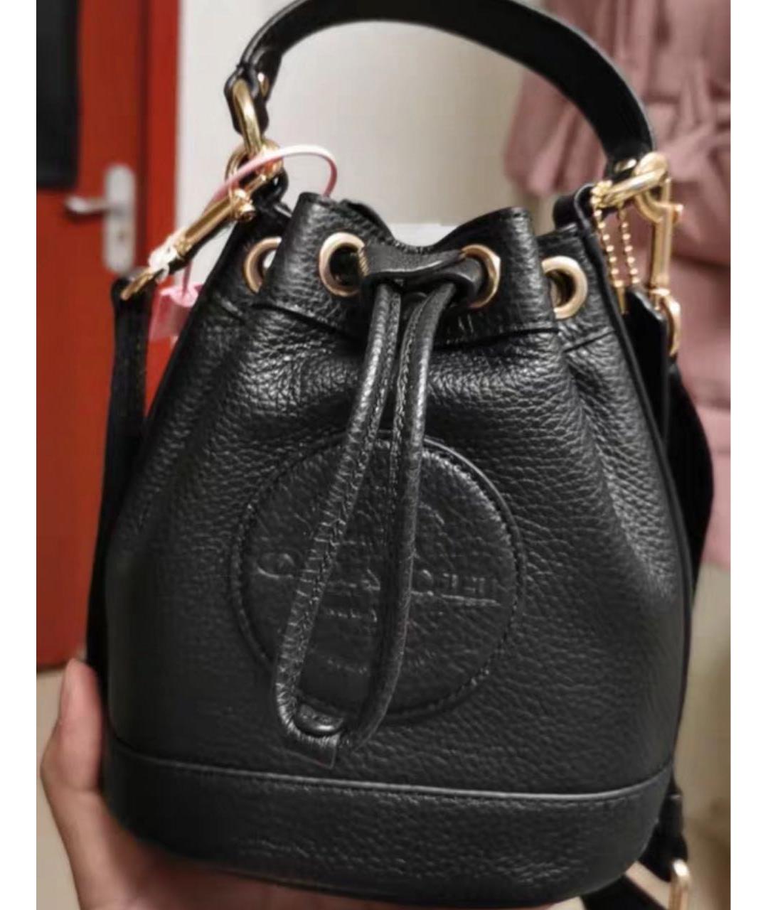 COACH Черная кожаная сумка через плечо, фото 8